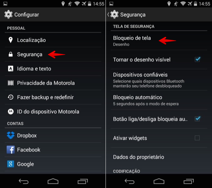 Como configurar bloqueio de tela no Android